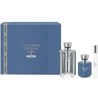 Gift Set Prada L'Homme L'eau 3pcs ( EDT 100ml & EDT 10ml & Shower Gel 100ml
